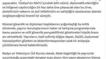 RTÜK'ten medya kuruluşlarına NATO Zirvesi uyarısı