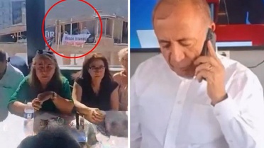 CHP Gençlik Kolları'ndan Gürsel Tekin'in toplantısına pankartlı protesto