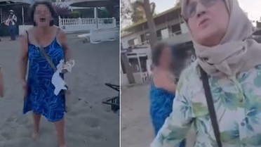 Plajda oturan başörtülü anne ile kızına saldıran kadına tutuklama talebi