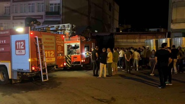 Tekkeköy'de Boya Deposunda Yangın