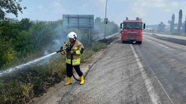Erzin'de Otluk Alanda Yangın