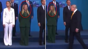 Aile fotoğrafında dikkat çeken an! Meloni, Trump'ı görünce başını çevirdi