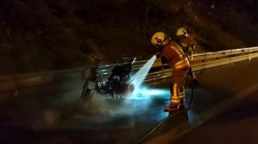 Hatay'da Motosiklet Yangını