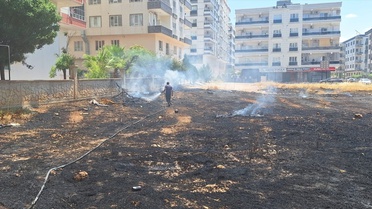 Kızıltepe'de Ot Yangını Söndürüldü