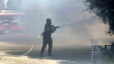 Bodrum'da personel lojmanında yangın