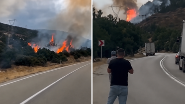 Isparta'da korkutan yangın, alevler ormana sıçradı