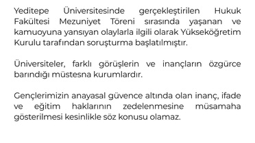 YÖK'ten Yeditepe Üniversitesi'ne Soruşturma