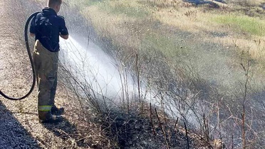Susurluk'ta arazi ve koruluk alanda çıkan yangın söndürüldü