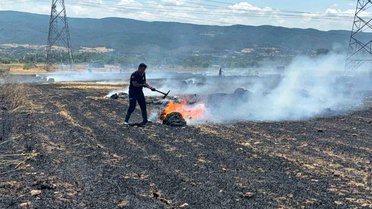 Çanakkale'de Tarım Arazisinde Yangın