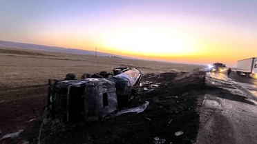 Nusaybin'de Mazot Yüklü Tanker Yangını