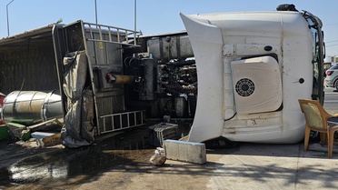 Nusaybin'de Tır Devrildi, Yaralı Yok