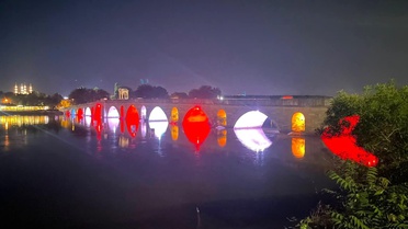 Edirne'deki Köprüler 15 Temmuz İçin Kırmızı Beyaz Işıklarla Donatıldı