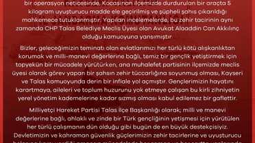 MHP'den uyuşturucuyla yakalanan CHP'li meclis üyesine tepki