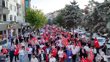 Aksaray'da 15 Temmuz'un 10. yılında bayrak yürüyüşü ve demokrasi nöbeti
