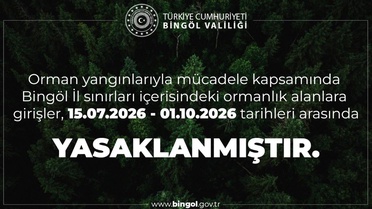 Bingöl'de Ormanlara Giriş Yasaklandı