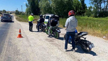 Pazaryeri'nde Motosiklet Denetimi