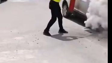 Çorum'da Seyir Halindeki Cip Alev Aldı