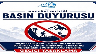 Hakkari'de Kayıp Dağcı İçin Faaliyetler Yasaklandı
