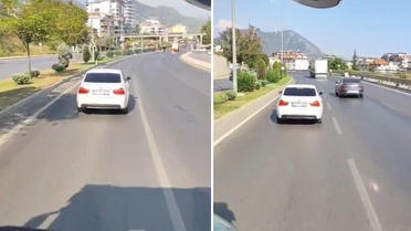 Olaya giden itfaiyeye yol vermeyen sürücü yaptığına pişman edildi