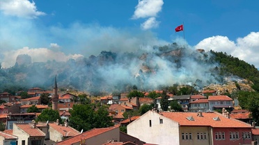 Kütahya Kalesi'nde Yangın