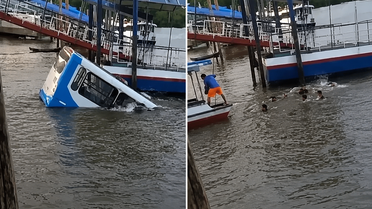 Yolcu otobüsü nehre düştü! Kameralara yansıyan dehşet