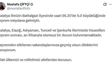 Bakan Çiftçi: Depremde Olumsuz Durum Yok