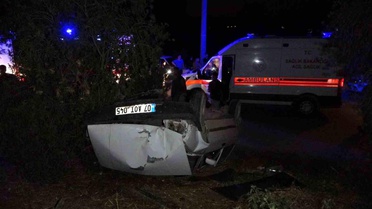 Pehlivanın kullandığı otomobil takla attı: 4 yaralı