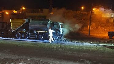 Ömerli'de İş Makinesi Yangını