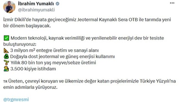 Dikili'de Jeotermal Sera Projesi