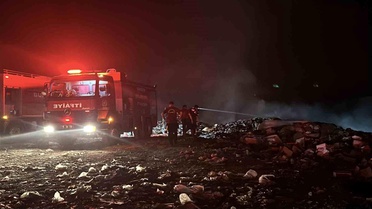 Burdur'da çöp depolama alanında yangın