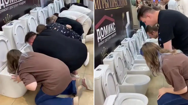 Rusya'da 950 sterlin için klozetten içecek içtiler!