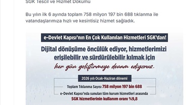 e-Devlet'te en çok kullanılan hizmet belli oldu