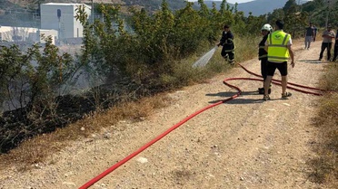 Bilecik'te YHT hattı yakınında çıkan otluk yangını anında söndürüldü
