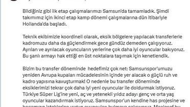 Samsunspor'da Güçlü Kadro Hedefi