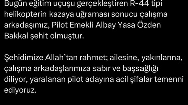 Sincan'da Helikopter Kazası: Pilot Şehit Oldu, Pilot Adayı Yaralandı