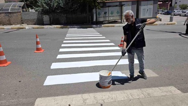 Şırnak'ta yaya geçitleri ve yol çizgileri yenileniyor