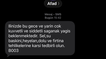 AFAD'dan Sakarya'ya Hava Uyarısı