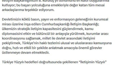 İletişim Başkanlığı'nın 8. yıl dönümü