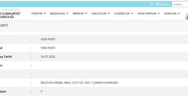 YENİ Parti Yargıtay Listesine Eklendi