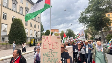 Stockholm'de İsrail Saldırılarına Gösteri
