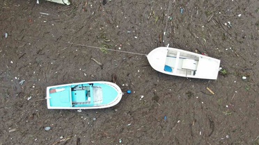 Cide'de sel odunları balıkçı barınağını kapladı