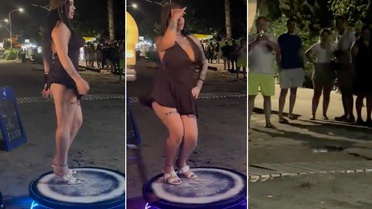 Bu kıyafetle dans etti, tüm sahil başına toplandı