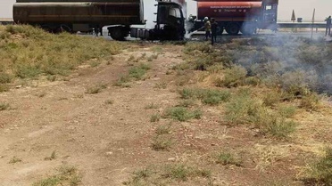 Nusaybin'de Seyir Halindeki Tanker Yandı