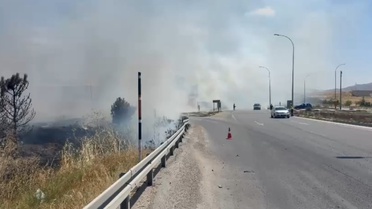 Afyonkarahisar'da Anız Yangını