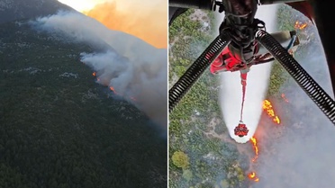 Kaş'ta orman yangını! Havadan ve karadan müdahale başladı