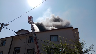 Bolu'da Apartmanda Yangın