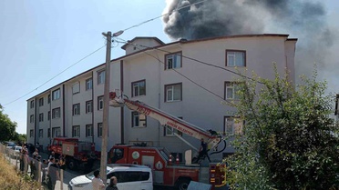 Bolu'da Apartmanda Yangın