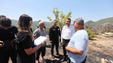 Muğla Büyükşehir Belediyesi’nden yangın bölgesinde hasar tespiti çalışması