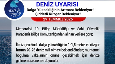 Samsun'da Denize Giriş Uyarısı