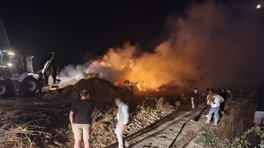 Tekirdağ'da Saman Yangını